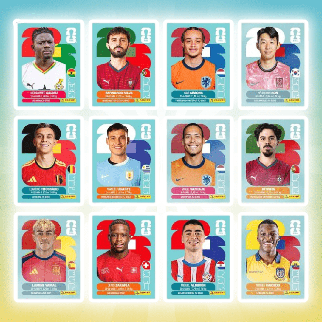 10x Bolsas de pegatinas de la Copa Mundial de la FIFA 2026 – 7 pegatinas por bolsa, total de 70 pegatinas