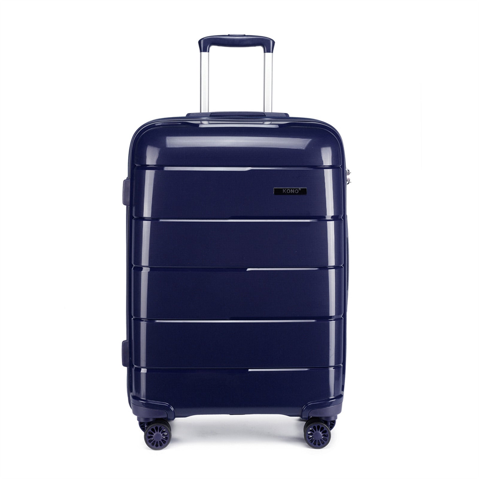 Juego de 3 maletas de carcasa rígida color azul marino, maleta de viaje con 4 ruedas, candado TSA y cremalleras YKK, maleta con ruedas de polipropileno, azul oscuro, maleta ligera de polipropileno de 4 ruedas con carcasa rígida y candado TSA, regalo de re