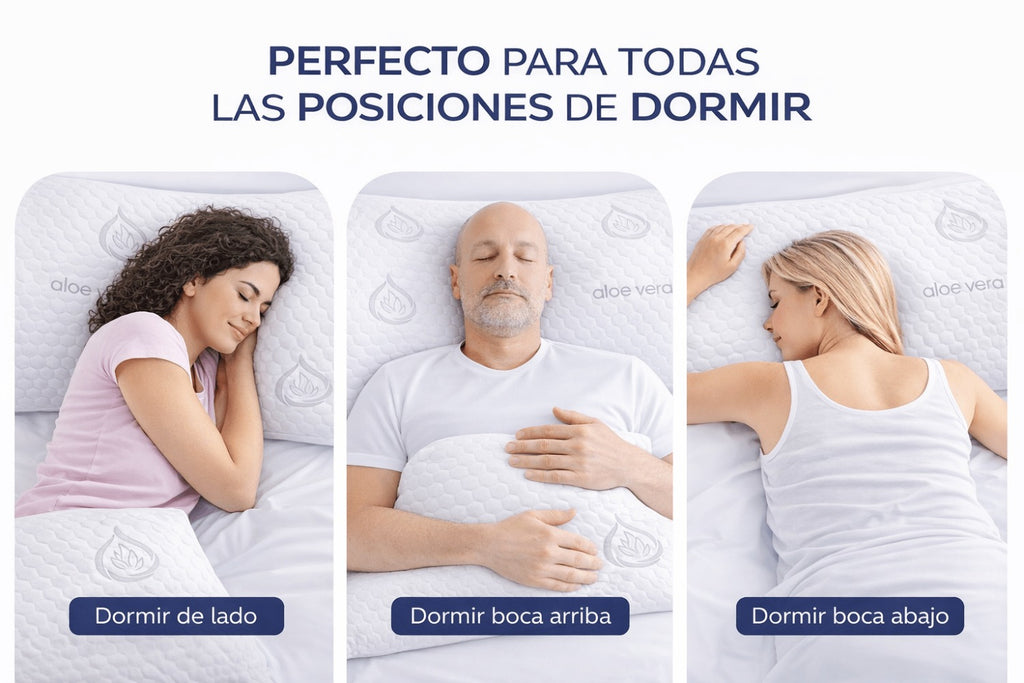 COMFORT SLEEP | Almohada Viscoelástica Aloe Vera con núcleo ajustable y funda transpirable para cuello y descanso diario – Almohada viscoelástica made in Spain para dormir de lado, boca arriba o boca abajo
