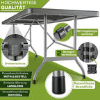 Mesa de Jardín Plegable Tillvex® 220x70 cm, Plástico | Mesa Buffet para 10 Personas con Asa de Transporte | Mesa de Camping Impermeable para Uso Exterior en Jardín, Terraza y Balcón