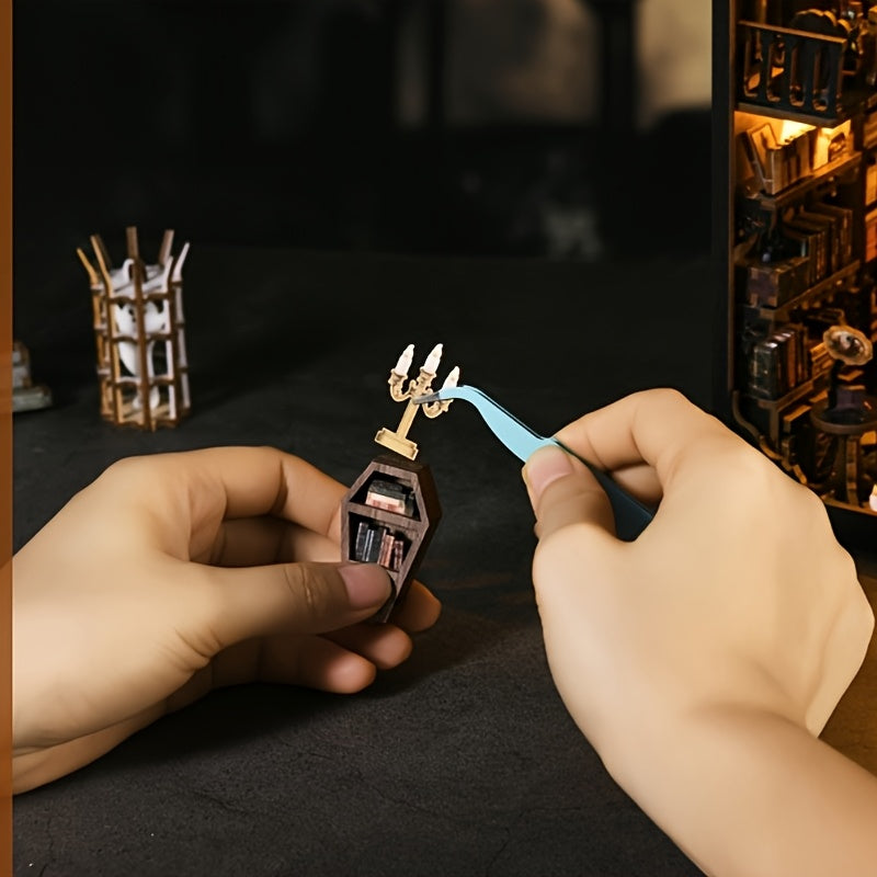 Rompecabezas 3D, Kit de ensamblaje de modelo con calavera, cuervo, mano cortada, ataúd y otros elementos de estilo oscuro - Decoración cómoda para microoficina en casa, decoración perfecta para dormitorio, regalo ideal, regalo para San Valentín, Halloween