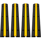 VEVOR - Juego de 4 rampas protectoras de cables de goma de 1 canal para cargas pesadas con capacidad de carga de 22046 libras. Rampa protectora para cables y mangueras de entrada de vehículos.