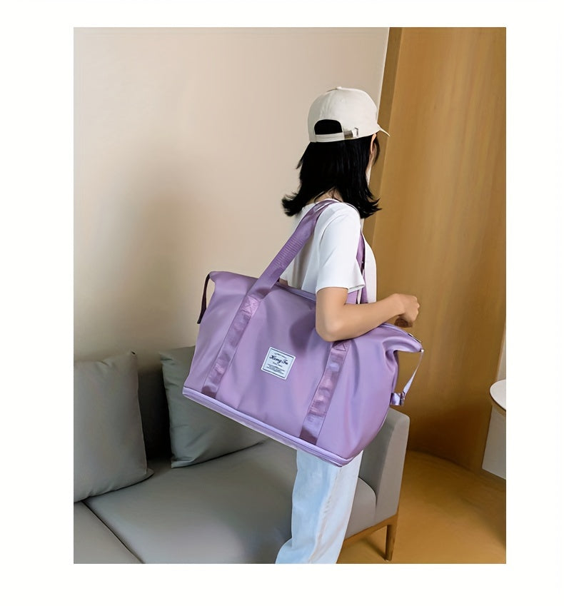 Bolso de mano de gran capacidad, equipaje de fin de semana ligero de nailon, bolsa de viaje portátil para gimnasio y almacenamiento