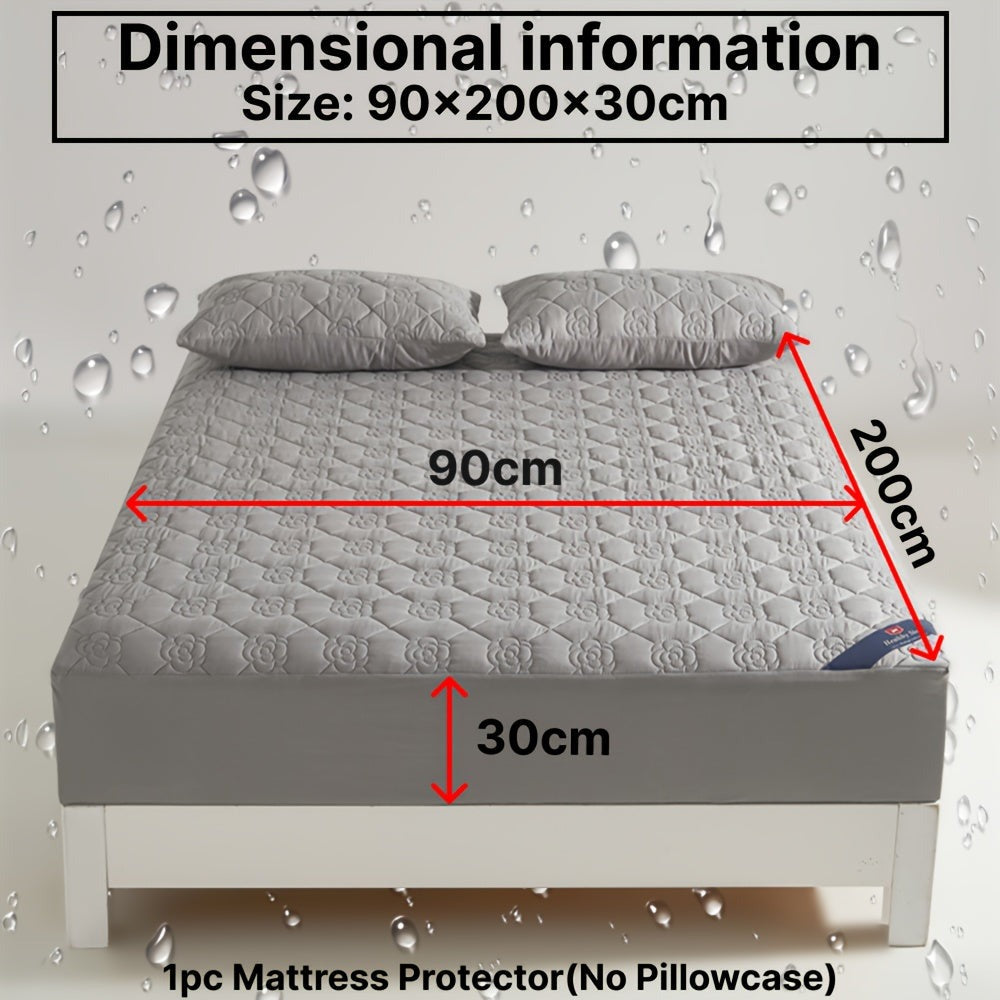 1 Protector de colchón impermeable cómodo, sábana ajustable impermeable suave y transpirable con tecnología Soundwave, funda de colchón de color sólido sin ruido, adecuada para apartamentos, dormitorios, hoteles, habitaciones de invitados y residencias de