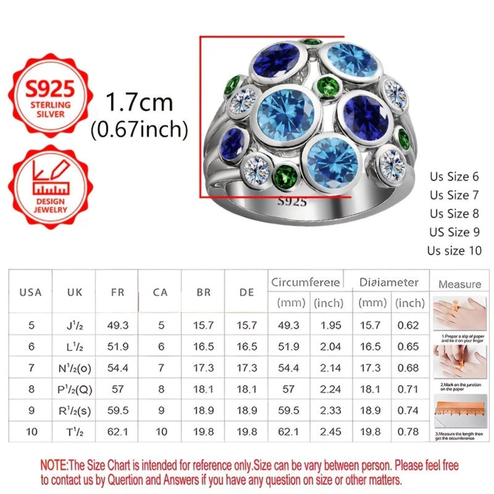 Anillo de moda para mujer exquisito de plata de ley 925, elegante y con estilo, incrustado con circonita sintética, anillo de joyería para mujer de alto valor, adecuado para viajes de vacaciones, uso diario, es un regalo conmemorativo perfecto para amigos