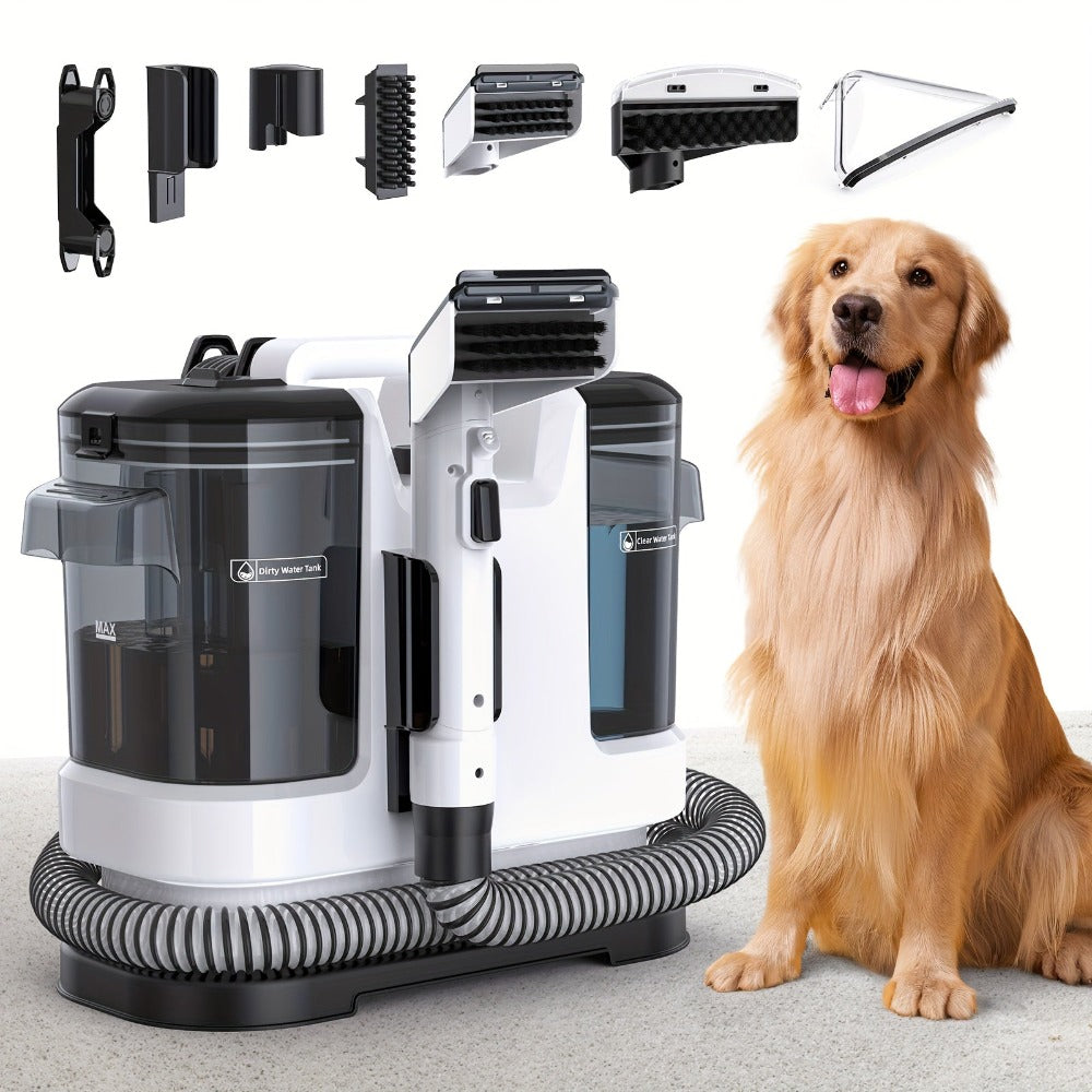 Máquina de limpieza de manchas portátil multiusos para alfombras y tapicería, potente máquina de limpieza de manchas con succión de 22500Pa, máquina de limpieza de telas con diseño de tanque de agua dual, removedor de manchas no químico para alfombras, ma