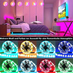 Tira LED | Tiras de luces LED inteligentes de 10M/15M/20M/30M con control remoto de 44 teclas, sincronización de música RGB y cambio de color, 20