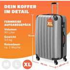 MONZANA® Maleta Rígida Baseline XL Color Negro Equipaje de viaje 90L peso 3,5Kg con ruedas 360° trolley 2 asas valija