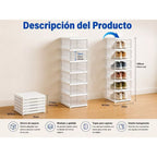 Organizador de Zapatos Plegable Sin Instalación, 6 Niveles, Puerta Transparente Antipolvo 105X34.5X25cm