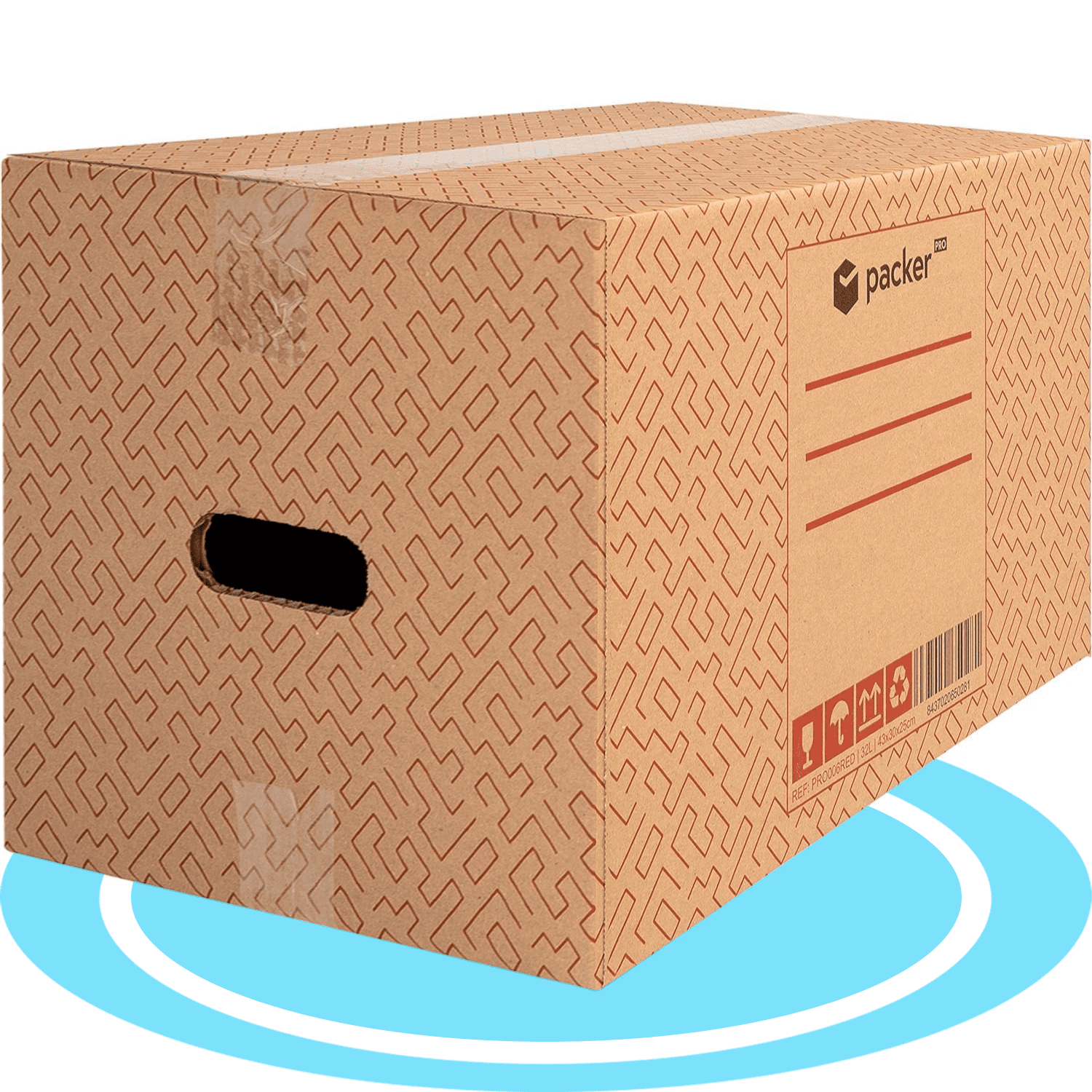 Caja Cartón para Mudanzas y Almacenaje Ultra Resistentes con Asas, Fabricadas en Cartón Duro, Ideal para Mudanzas o Almacenaje de Libros y Ropa, Transporte Cómodo y Seguro gracias a las Asas Laterales - packer PRO