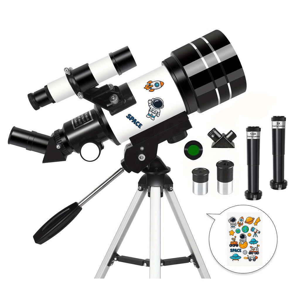 Telescopio astronómico con trípode | Luna, estrellas y observación familiar