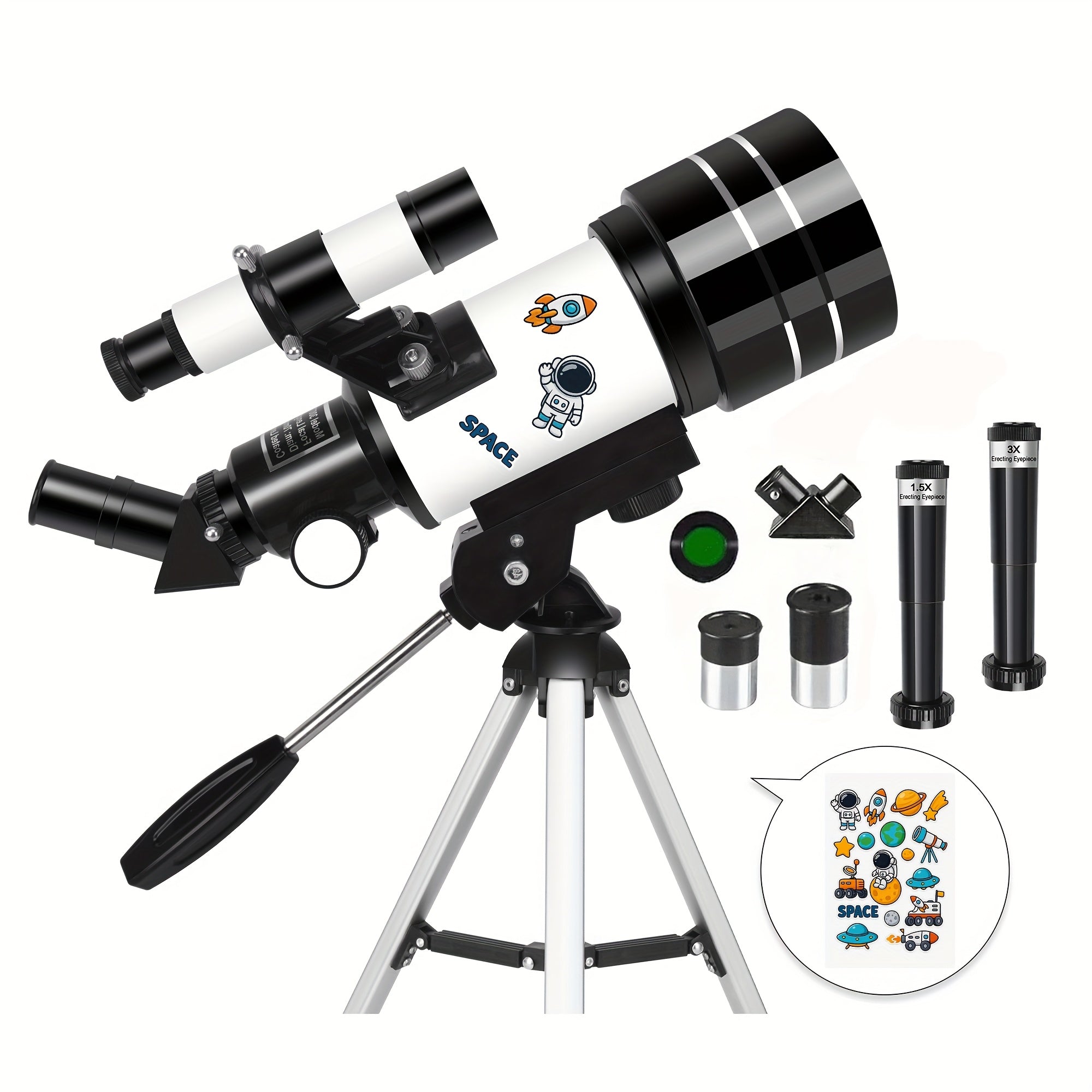 Telescopio astronómico con trípode | Luna, estrellas y observación familiar