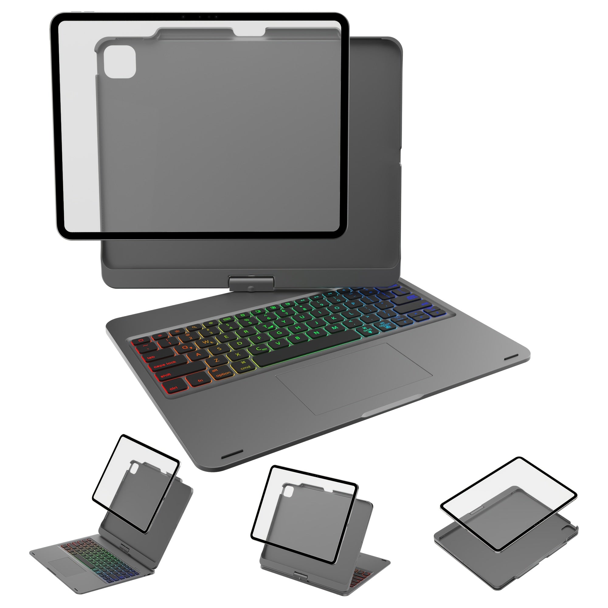 Funda con teclado giratorio para iPad para escritura, estudio y trabajo móvil