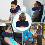Una Almohada Cervical Ergonómica en Forma de U con Bolsa de Almacenamiento, Espuma de Memoria con Tecnología de Rebote Lento, Funda Lavable a Máquina, Ligera y Portátil para Avión, Oficina y Hogar, Apoya Cuello y Cabeza, Ideal para Siestas, Lectura y Ver