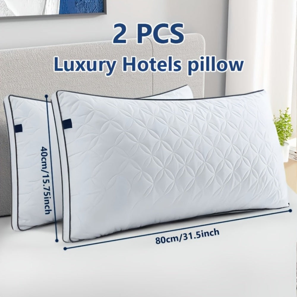 Juego de 1/2 almohadas de relleno esponjoso, especificación 1 unidad 40 X 80, 2 unidades 40 X 80 y 80 X 80, soporte tridimensional y almohadas anti-colapso, suaves como las nubes para adaptarse a las curvas de tu cabeza, adecuadas para sala de estar, dorm