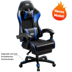 Silla de gaming ergonómica con inclinación ajustable y reposapiés, silla de oficina con reposacabezas y soporte lumbar, hecha de material duradero, ideal para trabajo y ocio