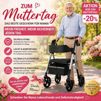 Andador rollator plegable con asiento 136.08 kg 20.32 cm | Movilidad, paseo y apoyo diario