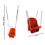 Colgacama tipo cubo para niños con cinturón de seguridad y cuerdas ajustables, asiento con respaldo alto y protección lateral, polipropileno duradero resistente a las condiciones climáticas y radiación UV, colgacama fácil de limpiar para el jardín, terraz
