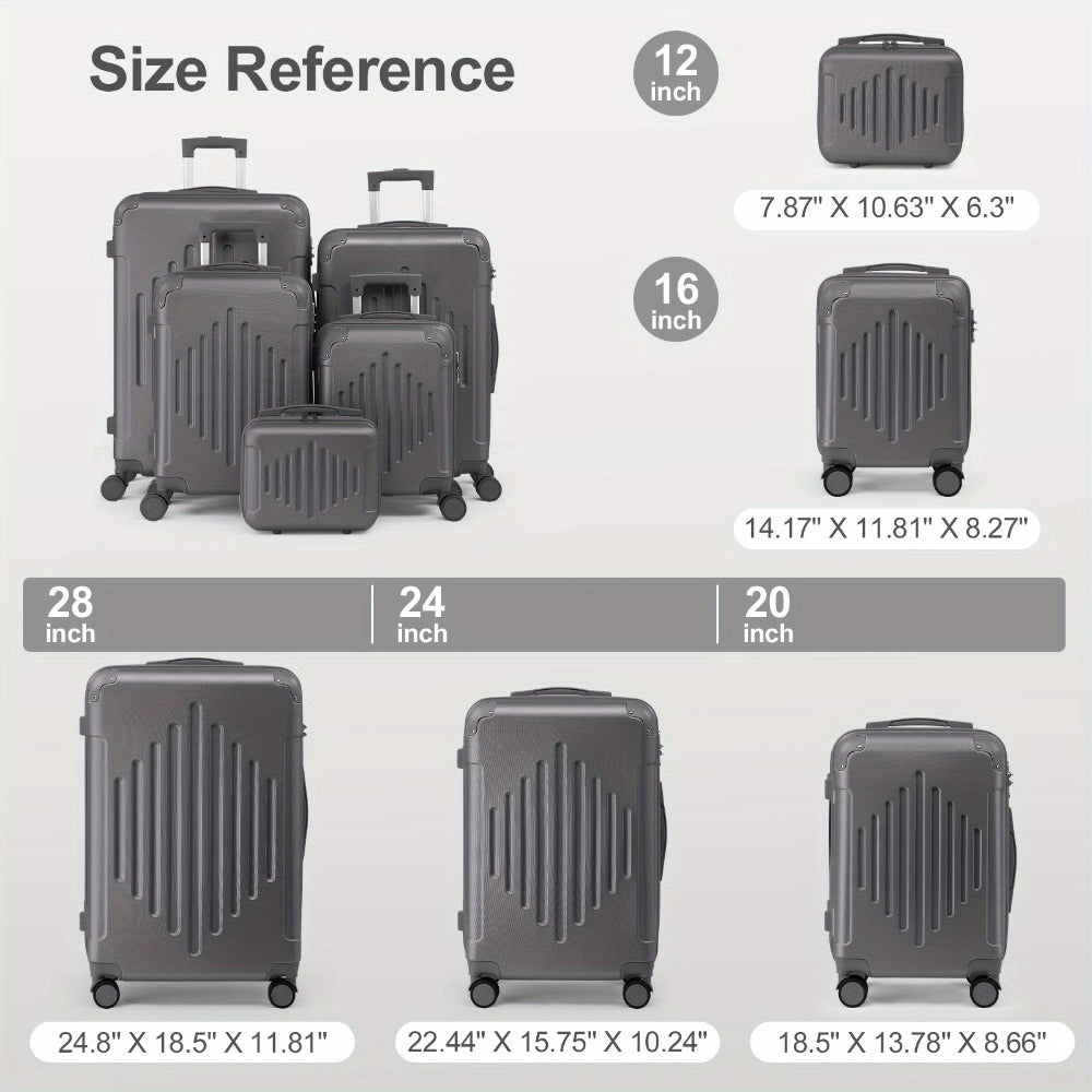 Maletas de Viaje 2 Piezas con Ruedas Giratorias, Ligero y Aprobado para Aerolíneas, Carcasa Dura ABS, Tamaño 12"+20", Set de Equipaje de Mano