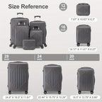 Maletas de Viaje 2 Piezas con Ruedas Giratorias, Ligero y Aprobado para Aerolíneas, Carcasa Dura ABS, Tamaño 12"+20", Set de Equipaje de Mano