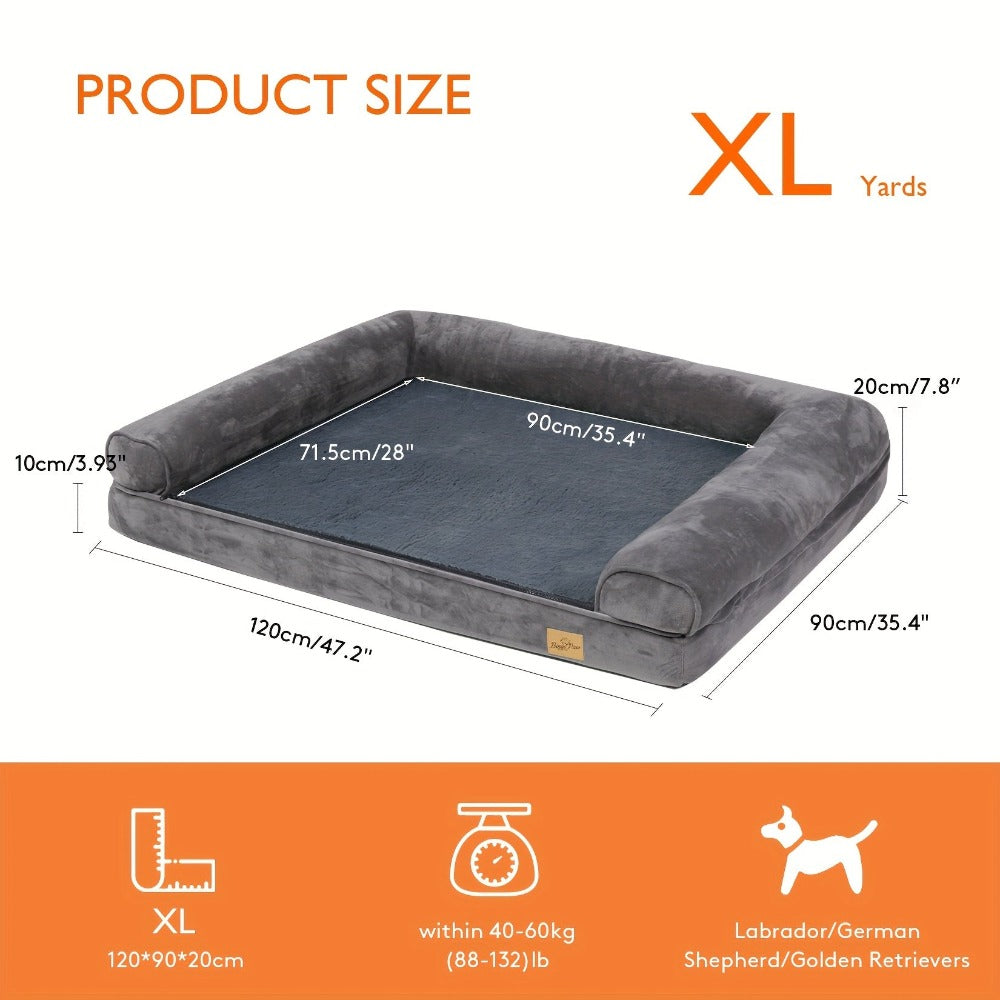 Cama duradera para perro grande: Cama tipo sofá acogedora jumbo extragrande para perro, espuma de esponja ortopédica, funda extraíble y lavable, para uso en invierno y verano