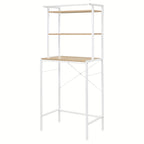 1pc Estante para Lavadora, Estante WC sobre la Lavadora, Armario de Lavadora, Armario de Baño, 3 Estantes, Toallero, Material Metal y Madera, 67x162x40cm