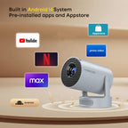 Magcubic Hy300Pro+ Láser Inteligente - Rotación de 180 Grados - 1GB de RAM y 8GB de Almacenamiento ROM - Relación de Proyección de 0.9:1 - Soporte Local 720P 8K - 310ANSI - Sistema Android 14.0 y Wifi 6 Inalámbrico 5.4