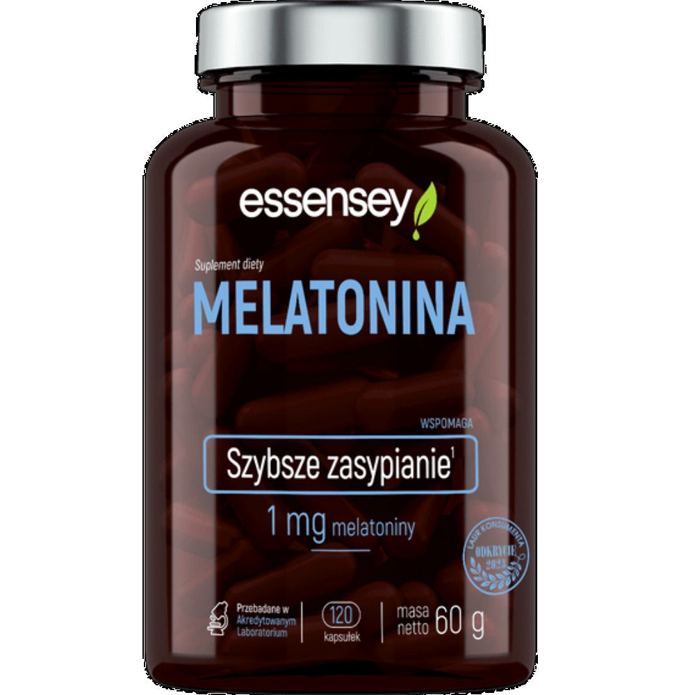 Essensey Melatonina 1 mg – 120 Cápsulas Vegetales | Complemento con Melatonina en Formato Práctico
