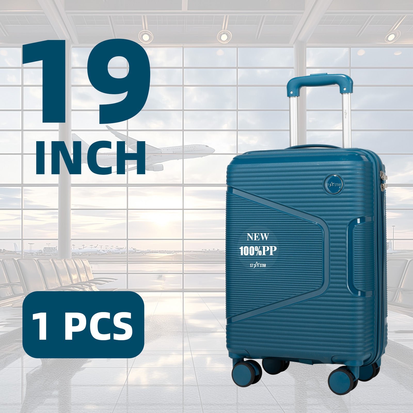 Equipaje | Maleta Rígida con Ruedas | 19 Pulgadas, Material PP | Diseño Retentor de Forma | Listo para el Embarkado | Múltiples Opciones de Color | Ideal para Uso Diario Estudiantil, Viajes Cortos y Escapadas de Fin de Semana, Aplicable en Múltiples Escen