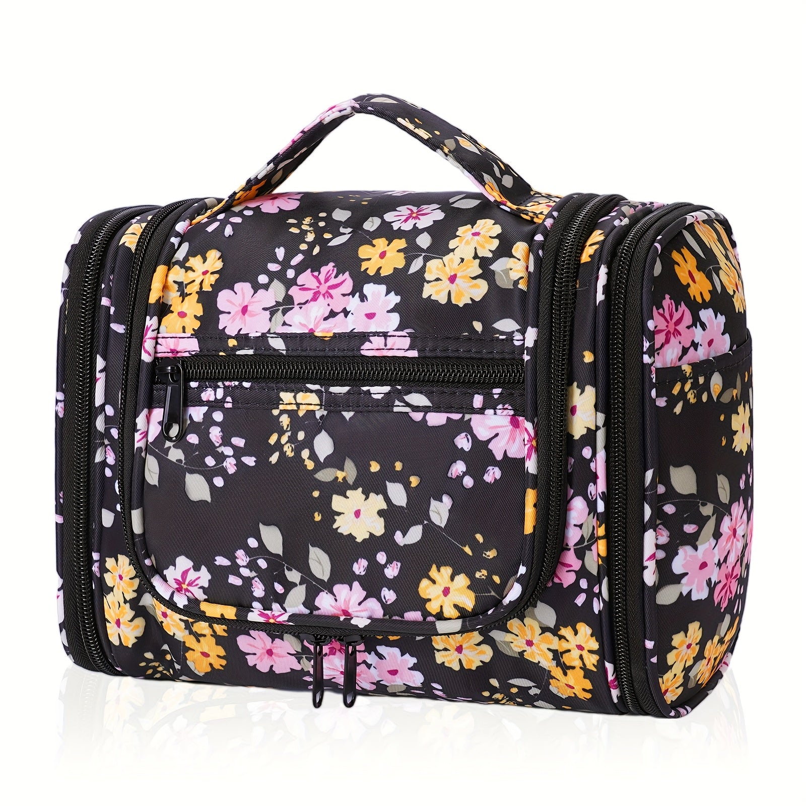 Bolsa de Aseo Colgante con Múltiples Bolsillos y Gancho, Organizador de Maquillaje Elegante para Mujeres y Hombres, Cierre de Cremallera Duradero, Diseño con Asa Superior, Bolsa de Viaje para Aseo, Regalo de Navidad