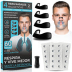 ETISEN, Tiras nasales magneticas, +60 parches, Ayudan a respirar mejor por la nariz, Tiras nasales antironquidos, Dilatador nasal magnetico, Guía de uso, Tiras nasales deportivas, Hipoalergénicos