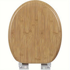 1 unidad de tapa de inodoro de madera con cierre suave, asiento de inodoro, fácil de limpiar, fácil de instalar, MDF, capacidad de carga de 175 kg, forma de O, nota: la color real es más oscuro que la imagen