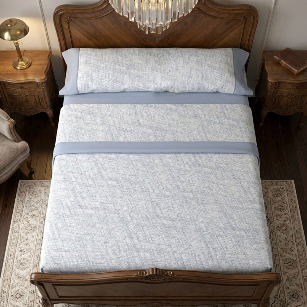 Juego de ropa de cama (Sábana ajustable, Cubrecama, Funda de almohada) | Juego de sábanas estampadas de 3 piezas | Primavera/Verano | Múltiples estilos | Tejido suave | 180cm - Múltiples tamaños disponibles
