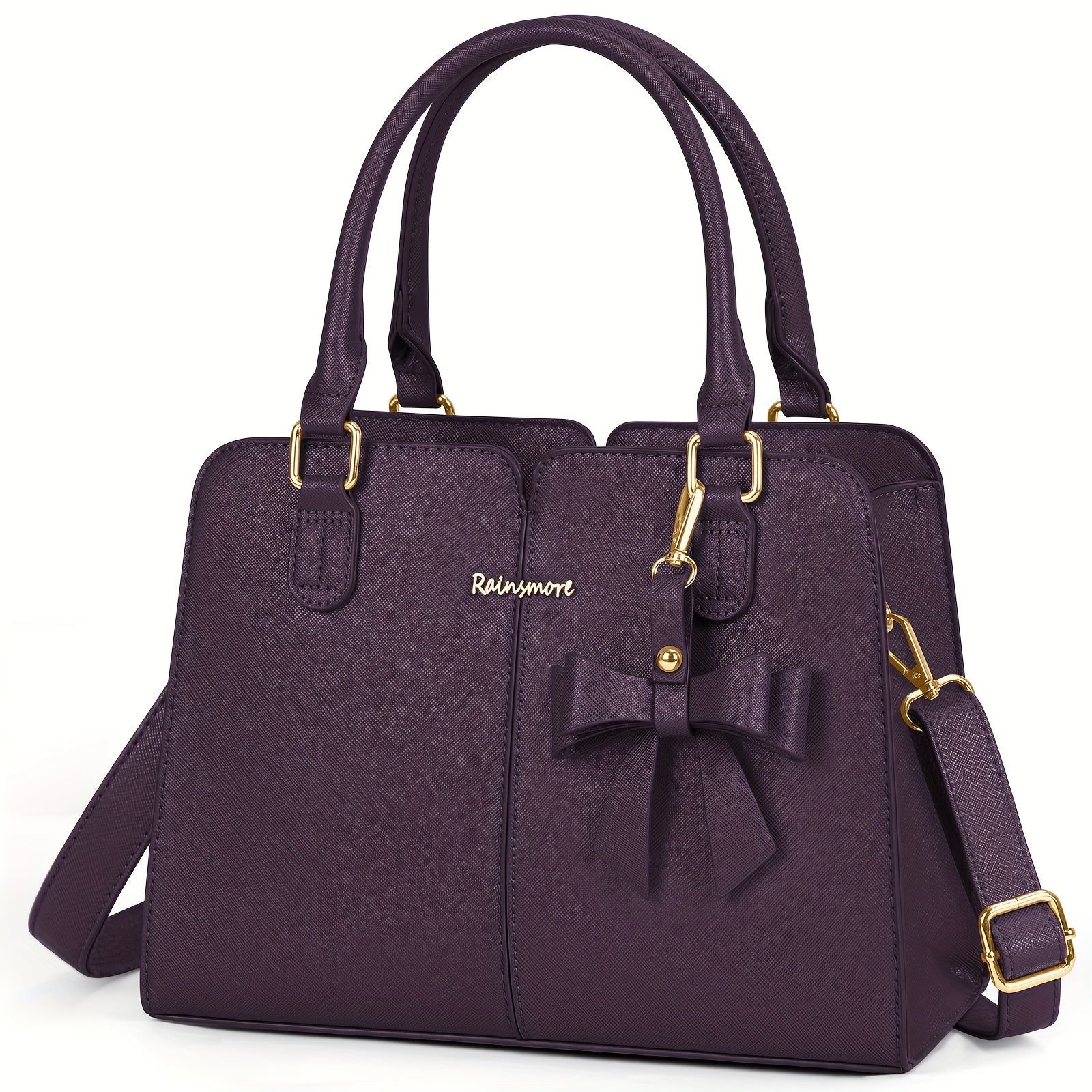RAINS MORE Bolso de Mano Mediano para Mujer de Cuero Sintético, Bolso de Moda Antirrobo para Mujer, Bolso de Hombro, Bolso Cruzado, Adecuado para el Trabajo, Negocios y Ocio