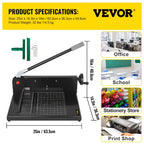 VEVOR Cortador de papel manual de 12" de ancho, cortador de papel A4 con abrazadera y bloqueo seguro.