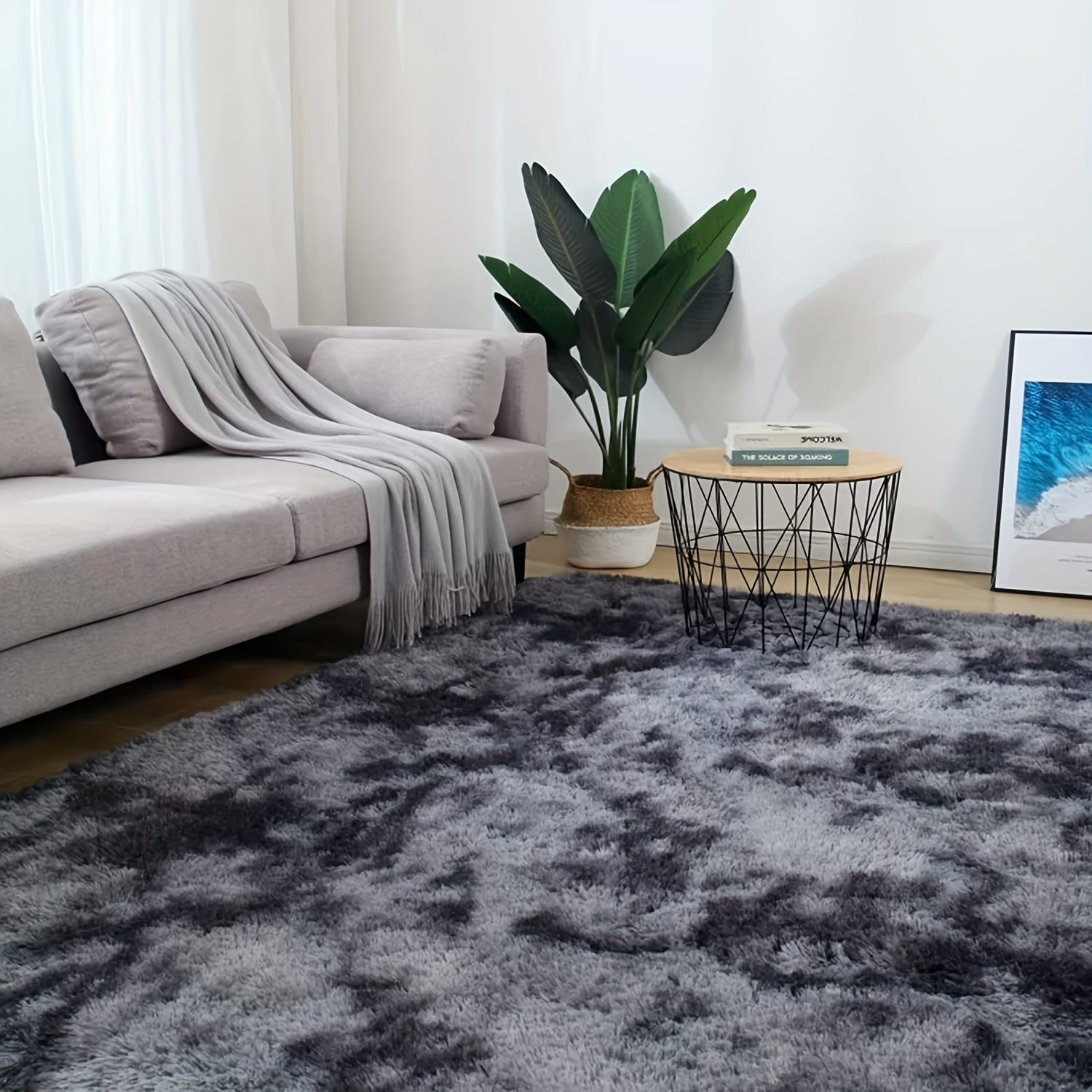 1pc alfombra de felpa suave, alfombra antideslizante, alfombra para cabecera, tapete tie dye para sala, decoración del hogar, colchoneta para mascotas, alfombra para dormitorio o sala, ideal para decoración navideña y Halloween