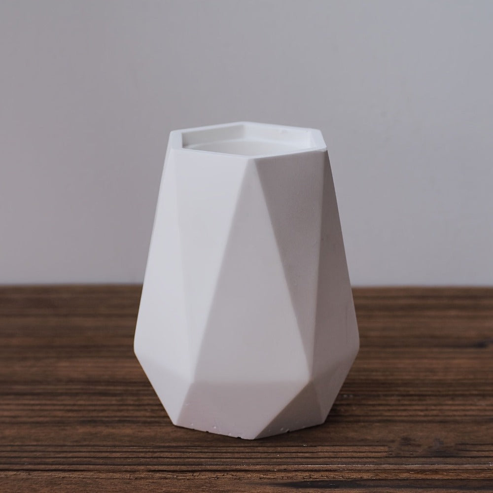 Juego de 4 moldes de arcilla para candelabros de luna, que incluye un jarrón facetado, una caja de almacenamiento a rayas y moldes de silicona para platos a rayas