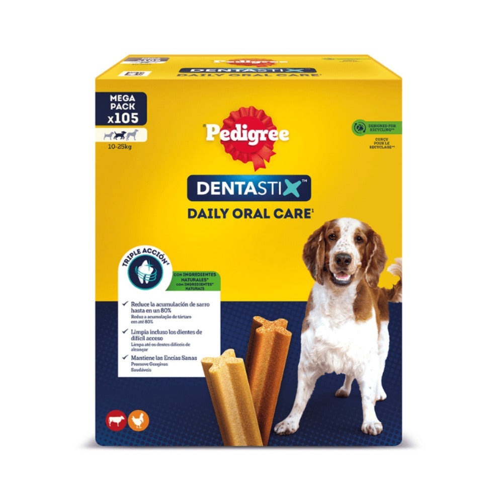 Pedigree Dentastix - Snack para la higiene Oral - 15 Paquetes de 7 Unidades (105 Unidades totales)
