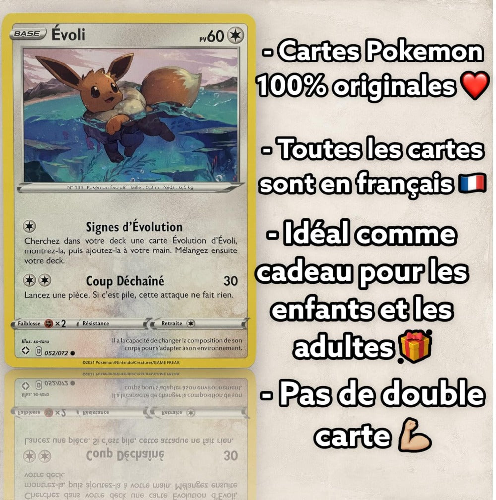 Pokémon 20 Cartas Oficiales en Francés Incluyendo - 2 Shiny - Sin Pokémon Duplicados, Cartas para Niños