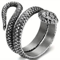 Anillo para Hombres JewelryWe, Anilla de Serpiente en Acero Inoxidable con Doble Fila y Apertura Retro Dorado Plateoideal Accesorio Masculino Joyería Destacada Diseño Vintage Pulido Duradera Unisex Para Amantes del Estilo Caballeros Elegant