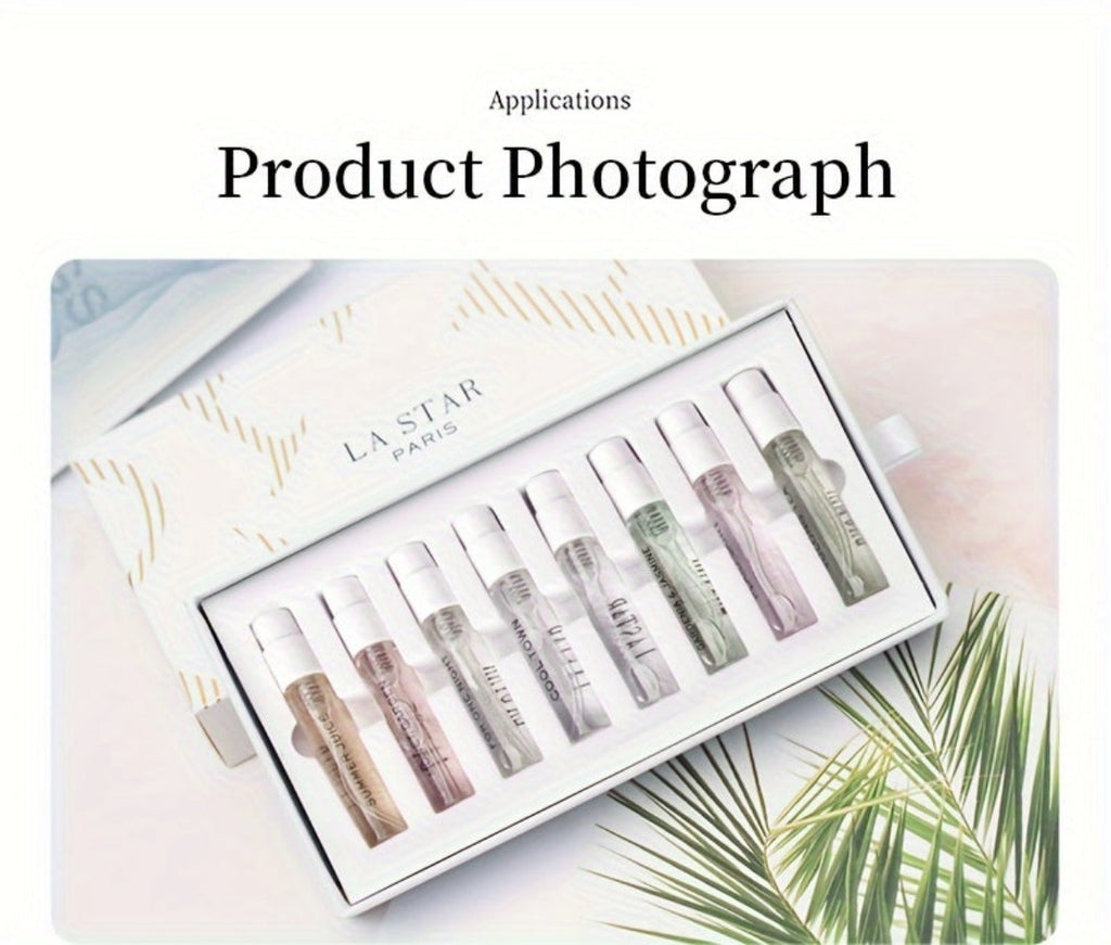 LASTAR Caja de Regalo de Perfume, 8 Bolsillos de Perfume, Fragancia Fresca para Mujer Perfume Duradero, Flores de Frutas Amaderadas con Combinación de Aromas Diferentes, Artículo Esencial para el Hogar, Citas y Viajes, Buen Regalo de Vacaciones para Mujer