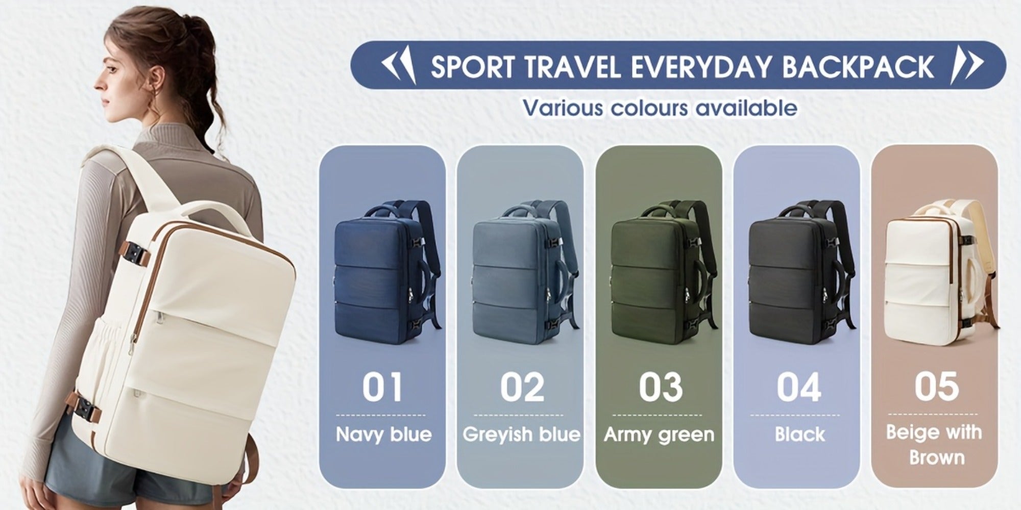 Mochila de Viaje 40X30X20 CM, Dimensiones Ryanair 40X30X20 CM Mochila de Cabina/Mochila de Equipaje/Mochila de Aviación, Convertible de Mano, Ligera Ideal para Viajes Cortos, Se Adapta Fácilmente Debajo de los Asientos, Mochila Portátil para Laptop de 14"