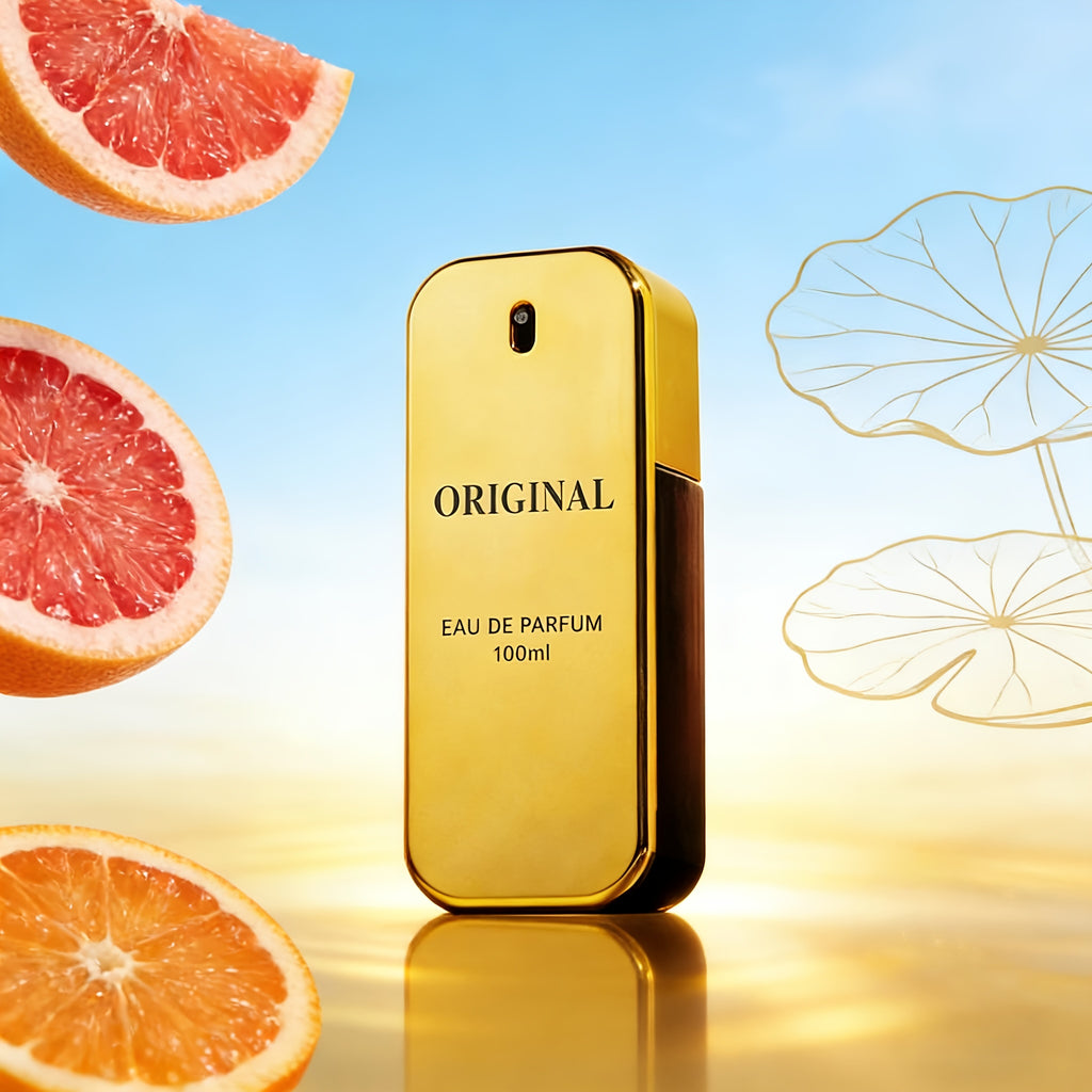 100ml (3.38fl.oz) MORAKOT ORIGINAL Eau De Parfum para Hombres | Empaque Texturizado Dorado | Toronja Sanguina + Rosa Canela + Madera Blanca, Rico y Profundo | Perfecto para Regalos de Temporada | Ideal para Uso Personal o como Regalo