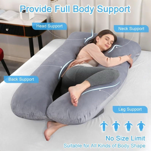 Almohadas De Embarazo para Dormir, Almohada De Cuerpo Completo, Grande En Forma De U Almohada De Cuerpo Completo, Almohada Ultra Suave, Almohada Embarazada Dormir, Sleep Confort Almohada, Forma de U Almohada de Lactancia Corporal, Almohada Apoyo y Cuerpo