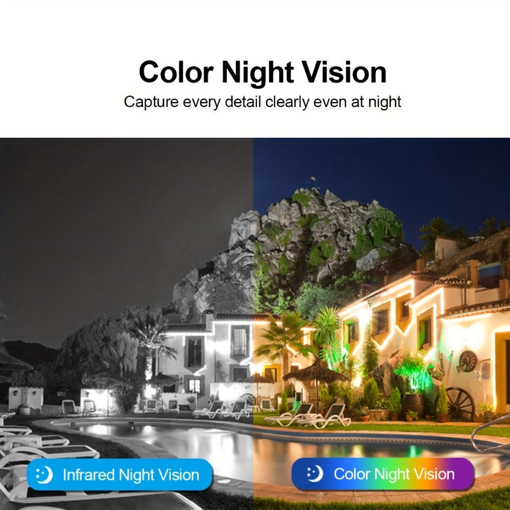 2 Piezas Cámara de Seguridad Solar Exterior ANRAN 3MP Inalámbrica, Cobertura PTZ Rotativa 355°, Alertas PIR, Alimentada por Batería, Audio Bidireccional, Visión Nocturna en Color, Compatible con Alexa