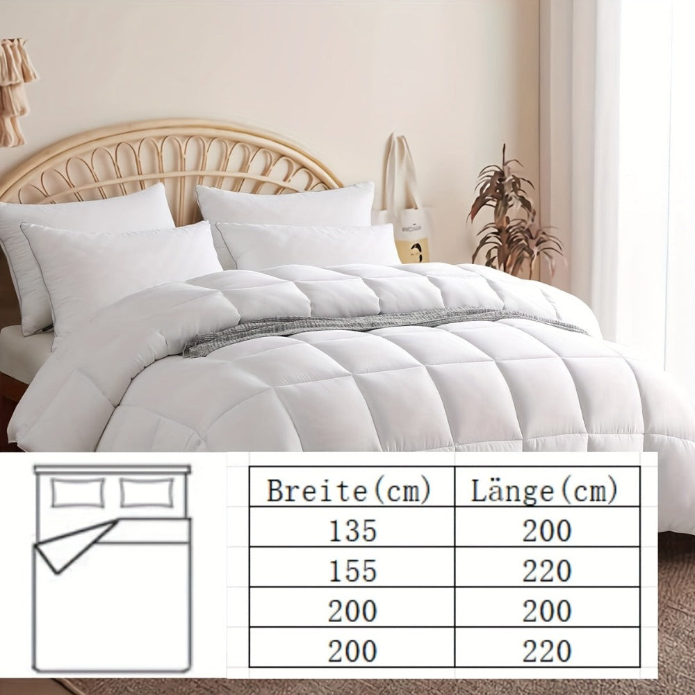 Edredón de Lujo Serie Hotel - Reemplazo Suave y Transpirable para Todas las Estaciones, Lavable a Máquina, Ligero y Cálido, Elegante en Blanco para Hogar o Uso Hotelero (135/155/200/220 cm) - Relleno Duradero de Poliéster, Accesorios para Cama