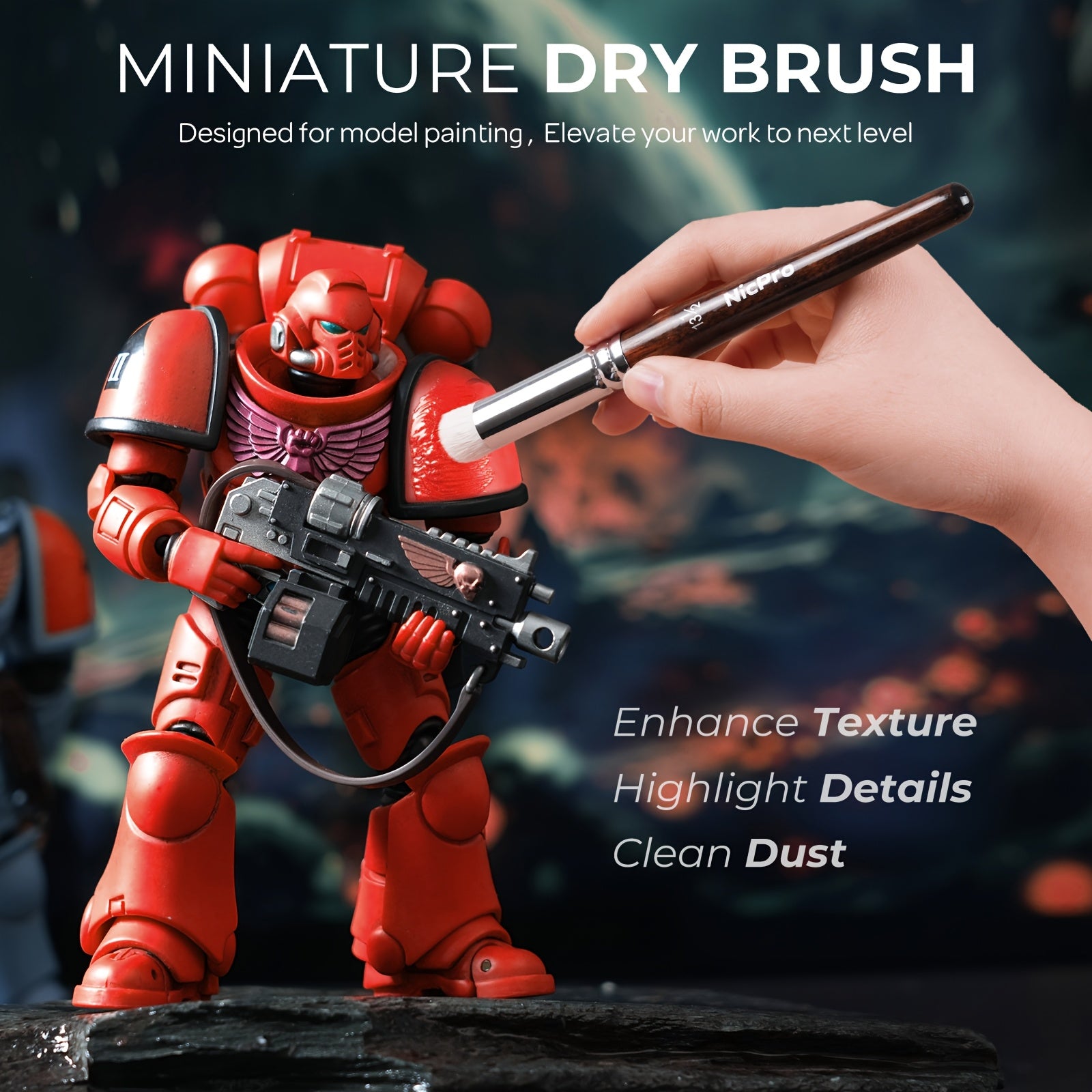 Juego de 21 pinceles en miniatura para pincelado seco, pinceles de detalle para pintar modelos con acrílico y acuarela, pinceles finos para pintar por números en miniaturas con rollo de tela, regalo perfecto
