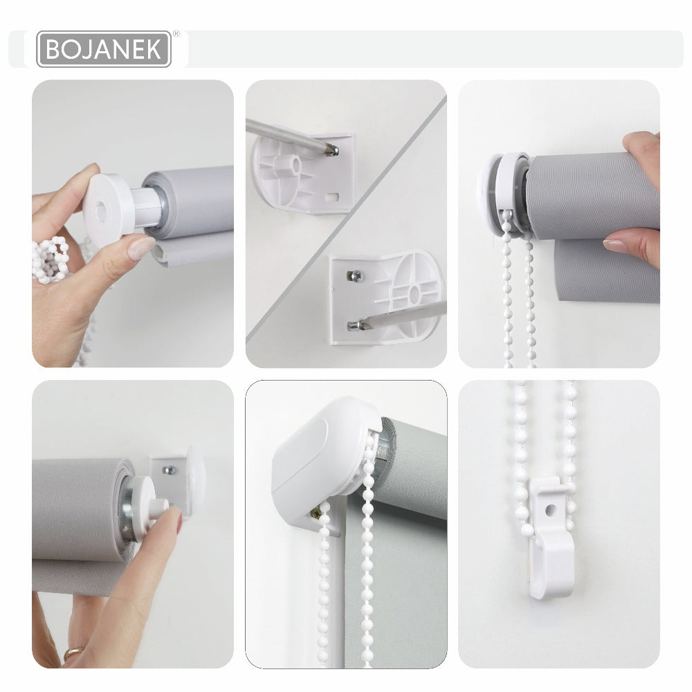 Persiana de Pared • GRÁFITO • 21 tamaños • BOJANEK MAXI ROLLER • instalación en hueco de ventana o techo • elegante persiana de tela opaca y decorativa • perfecta para sala de estar, dormitorio, cocina y oficina • cubierta de ventana que protege contra el