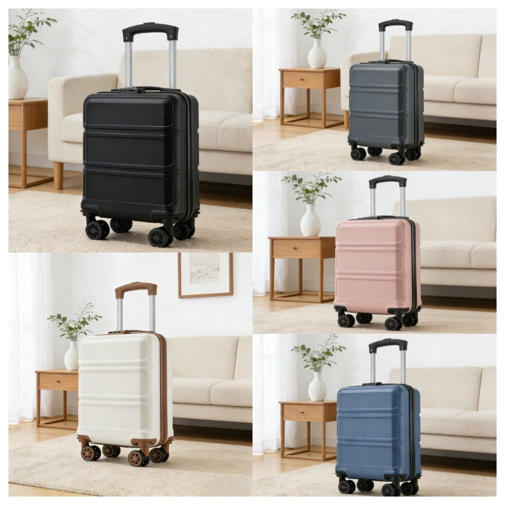 KONO Maleta Rígida de 15 Pulgadas ABS+PC con Ruedas Giratorias Extraíbles, Maleta de Mano Ligera