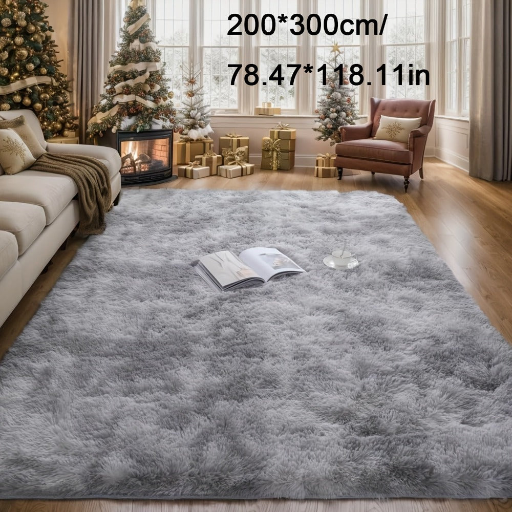 1pc alfombra de felpa suave, alfombra antideslizante, alfombra para cabecera, tapete tie dye para sala, decoración del hogar, colchoneta para mascotas, alfombra para dormitorio o sala, ideal para decoración navideña y Halloween